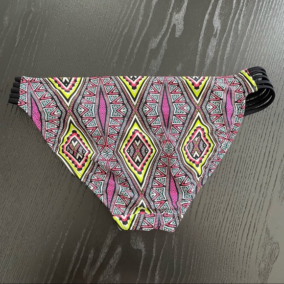 NWOT Xhilaration Neon Tribal Print Bikini Bottom - Picture 2 of 4